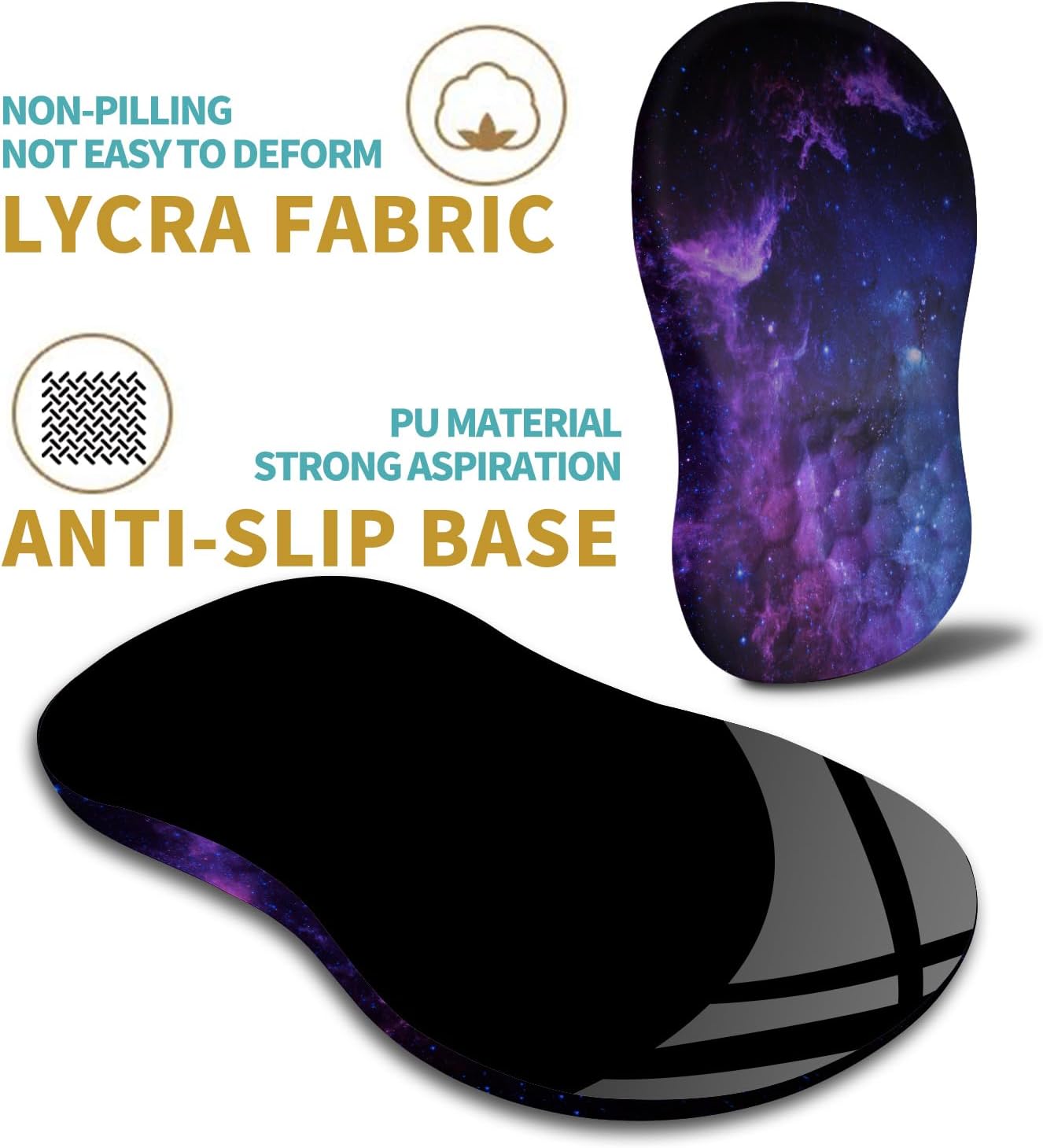 Hokafenle Ergonomic Mouse Pad Wrist Support with Massage Design, Wrist Rest Pain Relief Mousepad with Memory Foam&Non-Slip PU Base, Mouse Pads for Wireless Mouse & Desk (12x8 inch,Black)