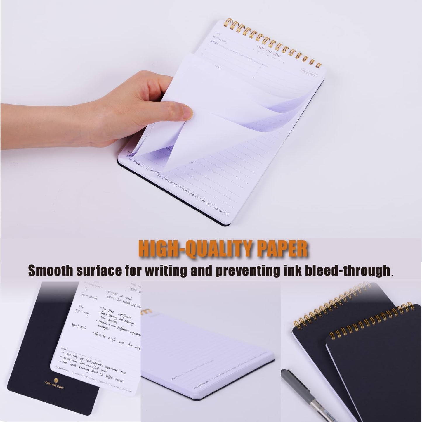 ZERONE CENTRE Productivity Weekly Planner - 54 Sheets Dashboard Spiral Deskpad Has 6 Focus Areas to List Tasks for Goals, Projects, Clients, Academic, or Shopping-Organize Your Daily Work Efficiently