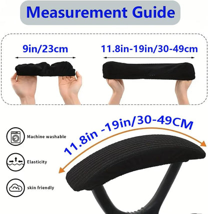 Office Chair Arm Covers,Office Chair Arm Rest Cover Gaming Chair Armrest Covers Office Removable Arm Rest Covering Elastic Chair Armrest Cover (Black, 2Pcs/Set (10-13) x (2-4) x 1.9 inches)