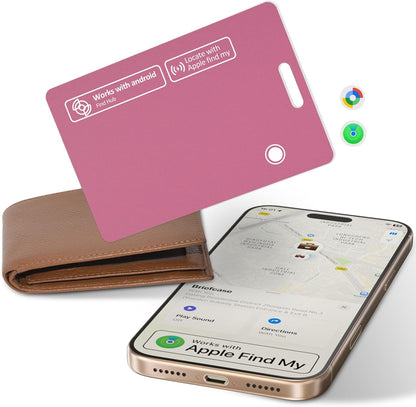 2 Pack Ultra Slim Rechargeable Wallet Tracker Card, IP67 Waterproof Bluetooth Tracking Card Compatible with Apple Find My & Android, Item Locator for Wallet Luggage Backpack