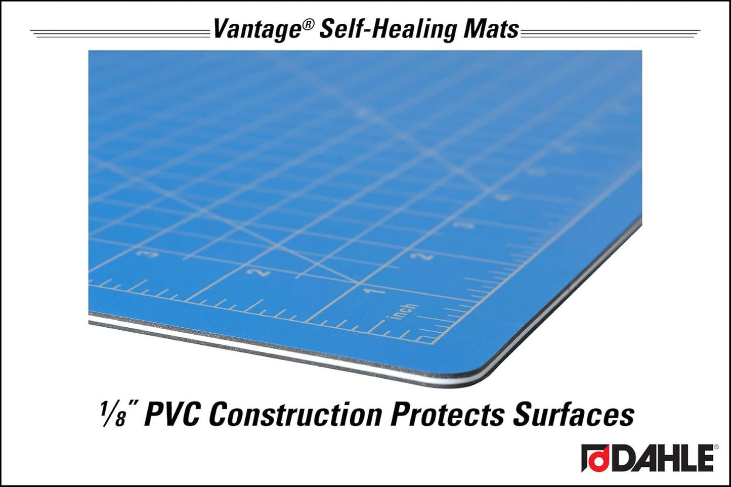 Dahle Vantage 10670 Premium Self-Healing Cutting Mat, 9"x12", 1/2" Grid, 5 Layers for Max Healing, Perfect for Crafts & Sewing, Black