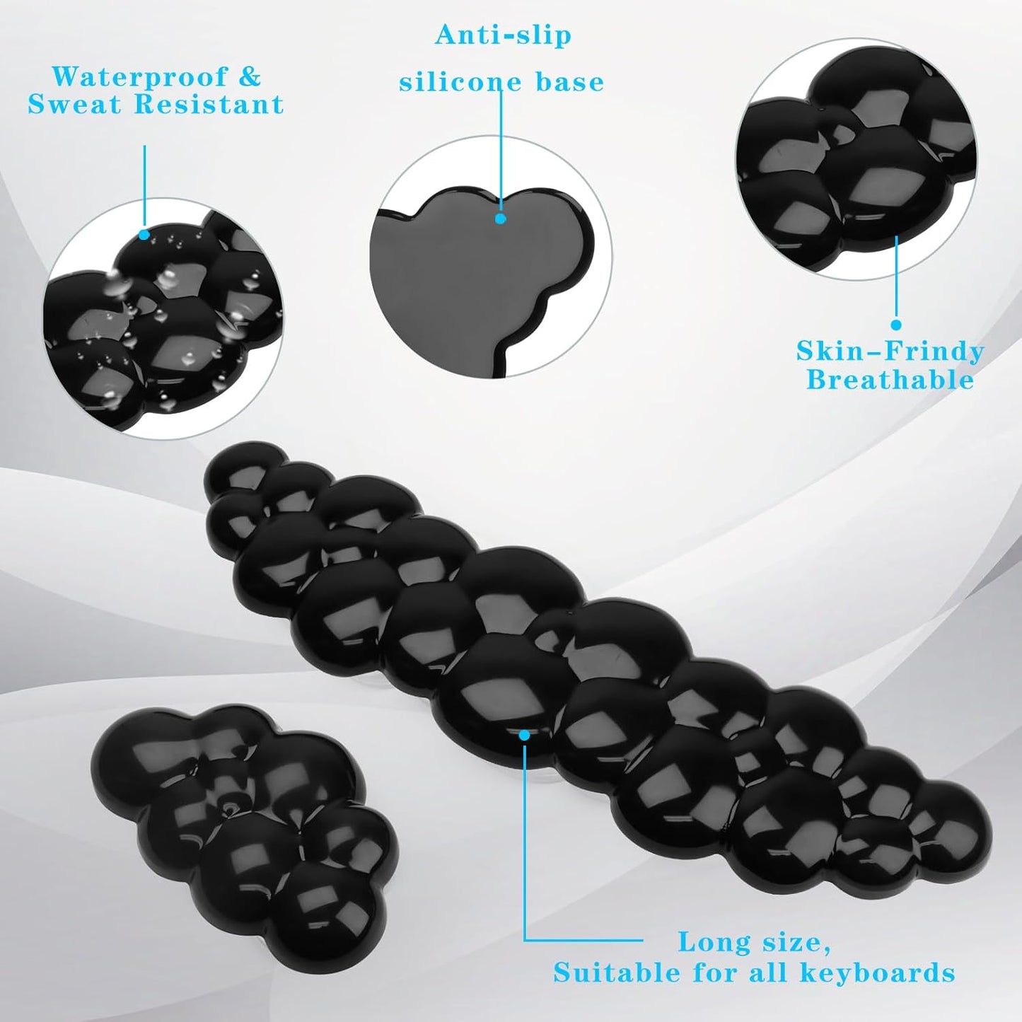 Gel Cloud Keyboard and Mouse Wrist Rest, Cute Wrist Support and Arm Support Keyboard Rest for Keyboard and Mouse Typing Pain Relief，Suitable for Office/Computer/Laptop/Gaming（White）