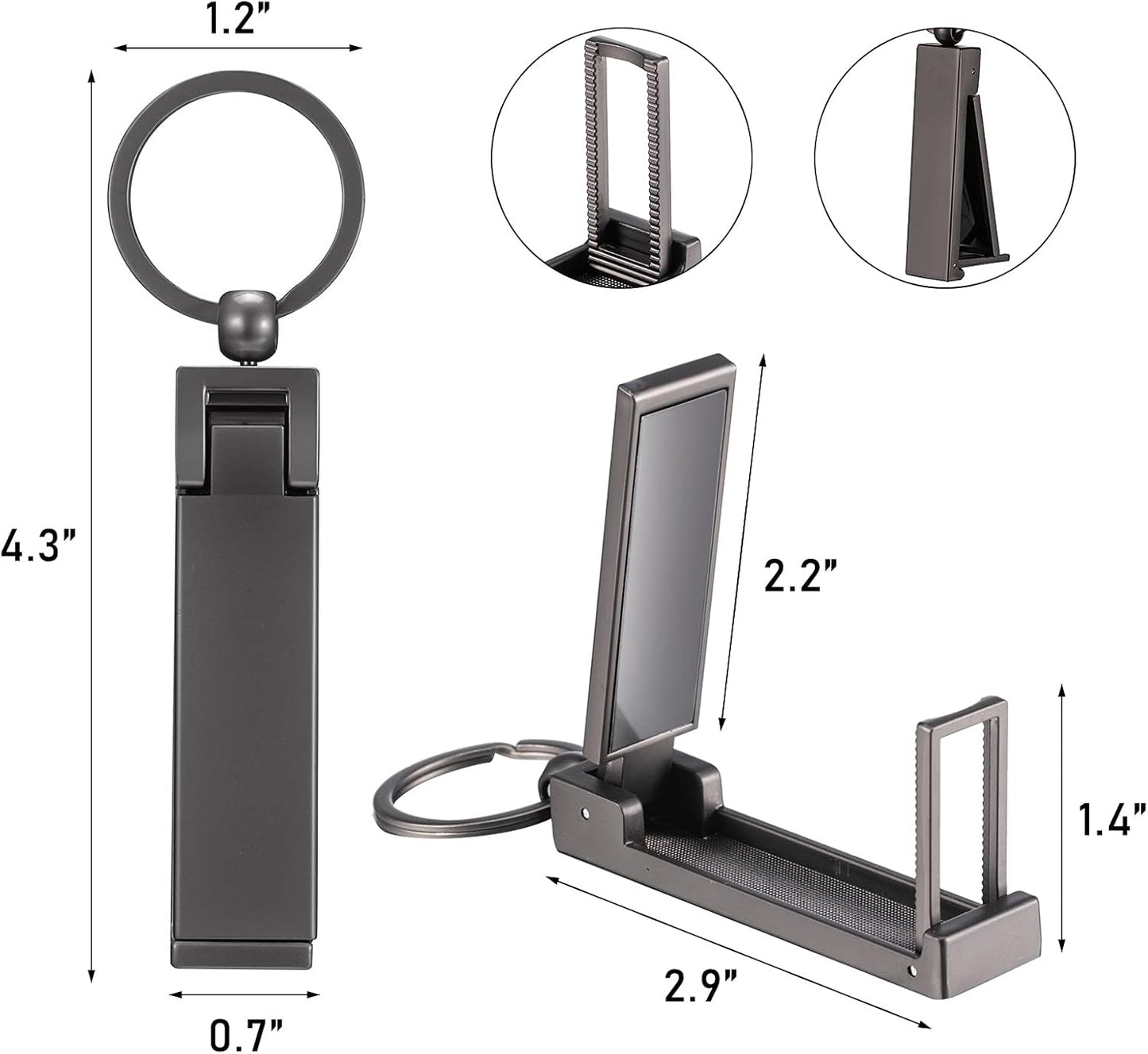 Hotop 3 Pieces Purse Hook for Table Instant Bag Hook Hanger, 2-in-1 Handbag Table Holder Hanger Set Mobile Phone Holder Foldable Storage Stylish Swivel Design for Women Desk(Silver, Gun-Black, Gold)
