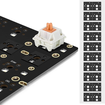 RUNJRX Keyboard PE Switch Pads 0.5mm Thick for 61/64/87/100/104/108 Hot Swap 120Pcs,White