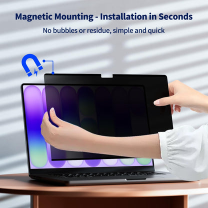 Magnetic Laptop Privacy Screen 14 Inch 16:10, Removable Matte Anti Glare Blue Light Filter - Computer Privacy Shield Not for 14" 16:9 Laptop