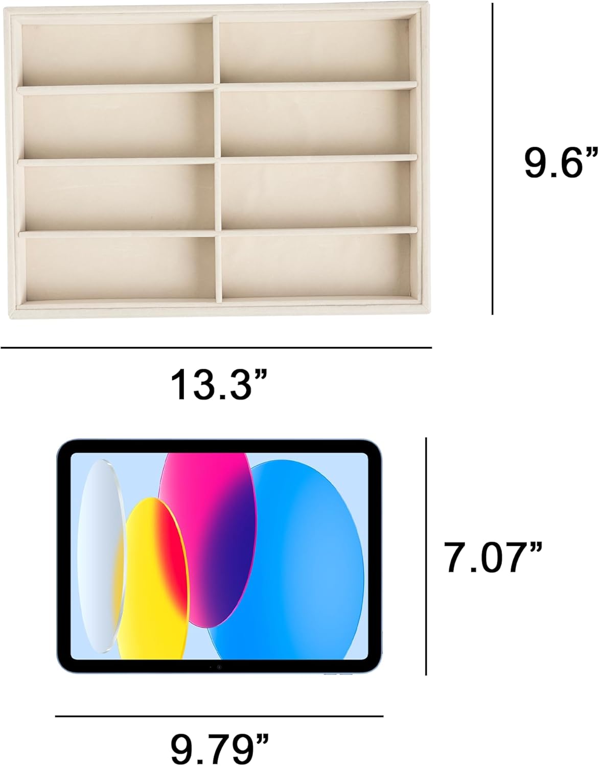 Frebeauty Sunglass Organizer,Velvet Glasses Organizer,8-Slot Sunglasses Tray for Drawer, Men's/Women's Sunglasses Box, Glasses Holder for Watch Stackable Eyeglass/Eyewear Display Tray(Beige)