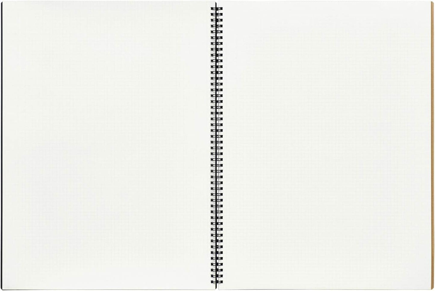 Maruman Mnemosyne Grid Notebook- Horizontal A4 Layout, 8.27" x 11.69", 70 Sheets / 140 Pages, 5mm Graph Paper Journal, Perforated Pages & Wire-Bound to Lay Flat, Black, Made in Japan