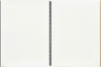 Maruman Mnemosyne Grid Notebook- Horizontal A4 Layout, 8.27" x 11.69", 70 Sheets / 140 Pages, 5mm Graph Paper Journal, Perforated Pages & Wire-Bound to Lay Flat, Black, Made in Japan