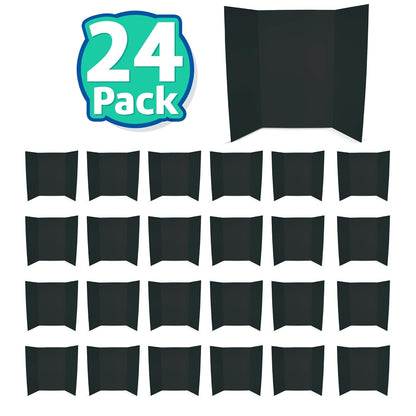 Flipside Products 36” x 48” Project Boards for Presentations, Science Fair, School Projects, Event Displays and Trifold Picture Board, Proudly Made in USA - Black - 4 Pack
