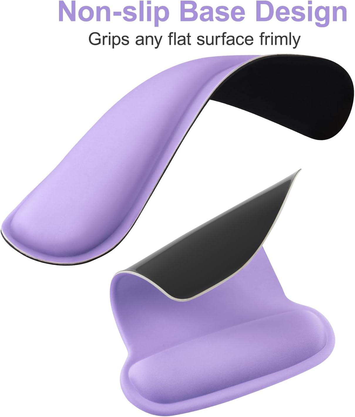 MOSISO Wrist Rest Support for Mouse Pad & Keyboard Set, Ergonomic Mousepad Non-Slip Base Home/Office Pain Relief & Easy Typing Cushion with Neoprene Cloth & Raised Memory Foam, Black