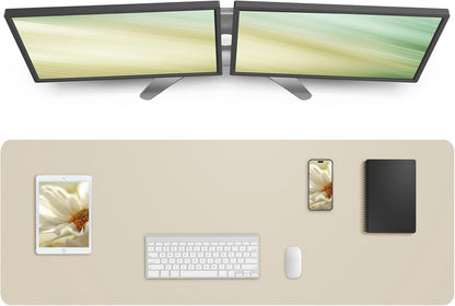 Large Desk pad mat,Mouse Pad,Office Desk Mat, Non-Slip PU Leather Desk Blotter,Large Desk pad,Waterproof Keyboard mat for Office/Home/Decor (Black,48" x 17")