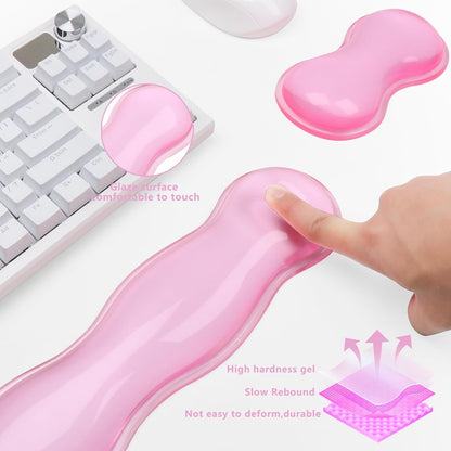 Gel Cloud Keyboard and Mouse Wrist Rest, Cute Wrist Support and Arm Support Keyboard Rest for Keyboard and Mouse Typing Pain Relief，Suitable for Office/Computer/Laptop/Gaming（White）