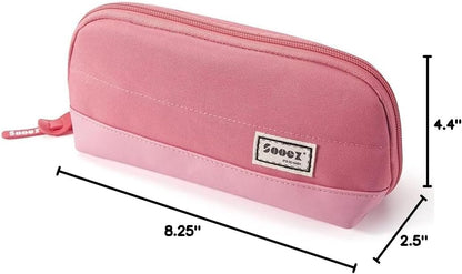 Sooez Wide-Opening Pencil Pen Case, Lightweight & Spacious Pencil Bag Pouch Box Organizer, Aesthetic Supply with Triangular Design for Adults, Grey