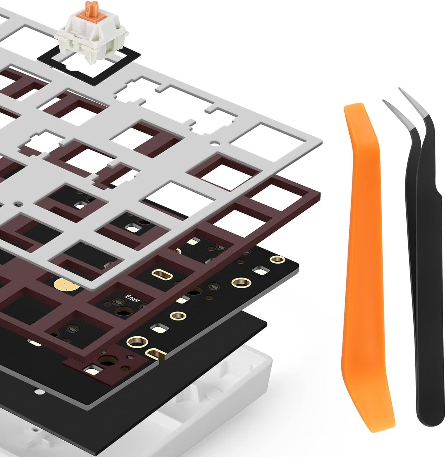 Poron Keyboard PCB Foam 84 Layout, Poron Switch Pads 120Pcs and Keyboard Sound Dampeners