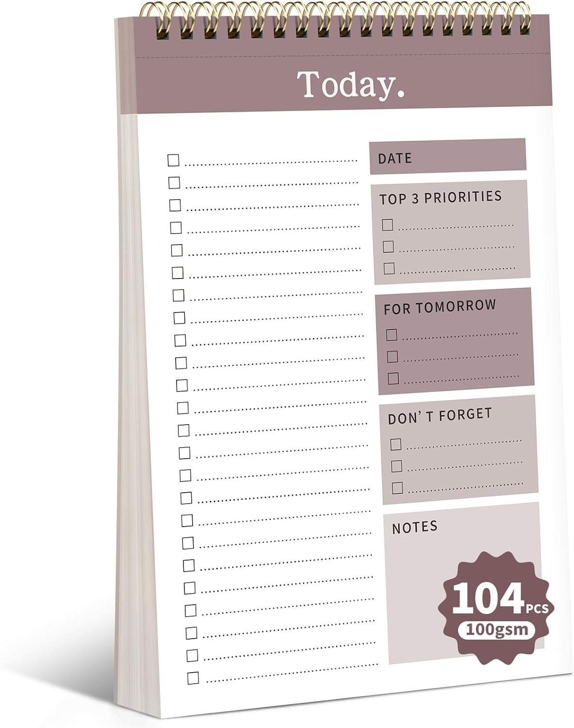 104 Pgs Weekly To Do List Notepad, 52 Duplex-Printed Undated Sheets 100 GSM（8.5"×11") Weekly Desk Planner For Work Home School Office Desk Accessories Supplies & Goal Setting Tasks - Green