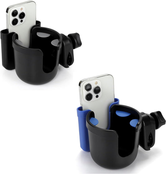Accmor 2-in-1 Walker Cup Holder with Phone Holder, Wheelchair Cup Holder, Rollator Cup Holder, Cup Phone Holder for Walker, Wheelchair, Rollator, Mobility Scooter