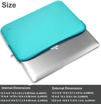 Naukay Laptop Sleeve Case, 15.6 Inch,Resistant Neoprene Notebook Computer Pocket Case/Tablet Briefcase Carrying Bag Compatible Asus/Dell/Fujitsu/HP/Sony/Toshiba/Acer- (Black)