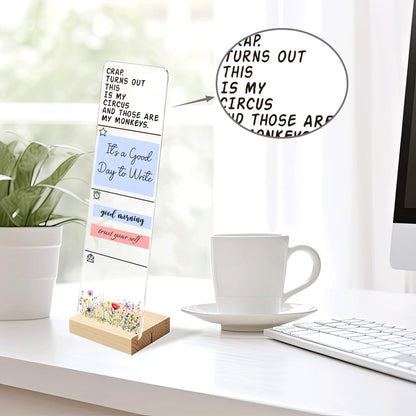 Sticky Note Holder Acrylic Monitor Memo Board Desk Organizers and Accessories Desk Decor Post It Note Holder with 200Pcs Sticky Notes Funny Sarcastic Office Positive Desk Sign