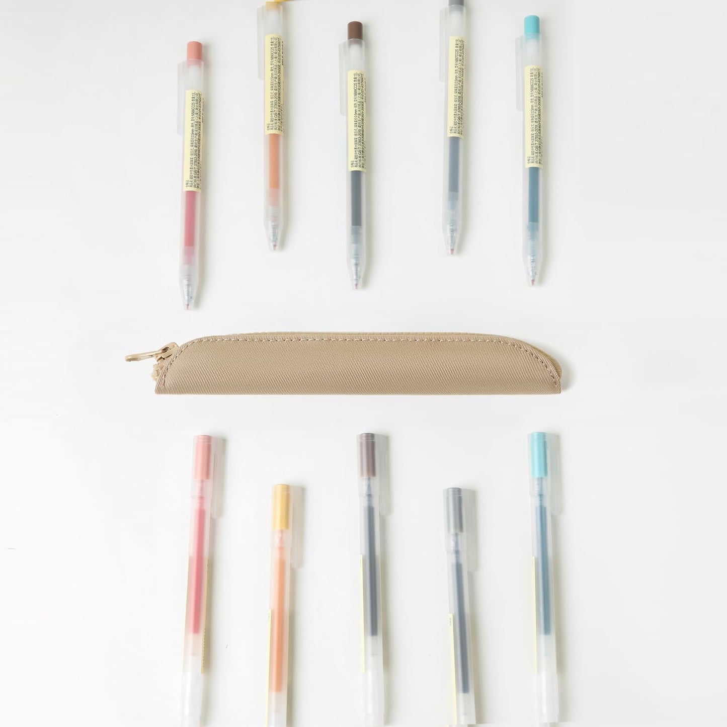 Pencil Case Durable Pencil Pouch for Pens School Featuring Oxford Lap Design (Khaki,Oxford)