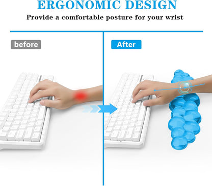 Gel Cloud Keyboard and Mouse Wrist Rest, Cute Wrist Support and Arm Support Keyboard Rest for Keyboard and Mouse Typing Pain Relief，Suitable for Office/Computer/Laptop/Gaming（White）