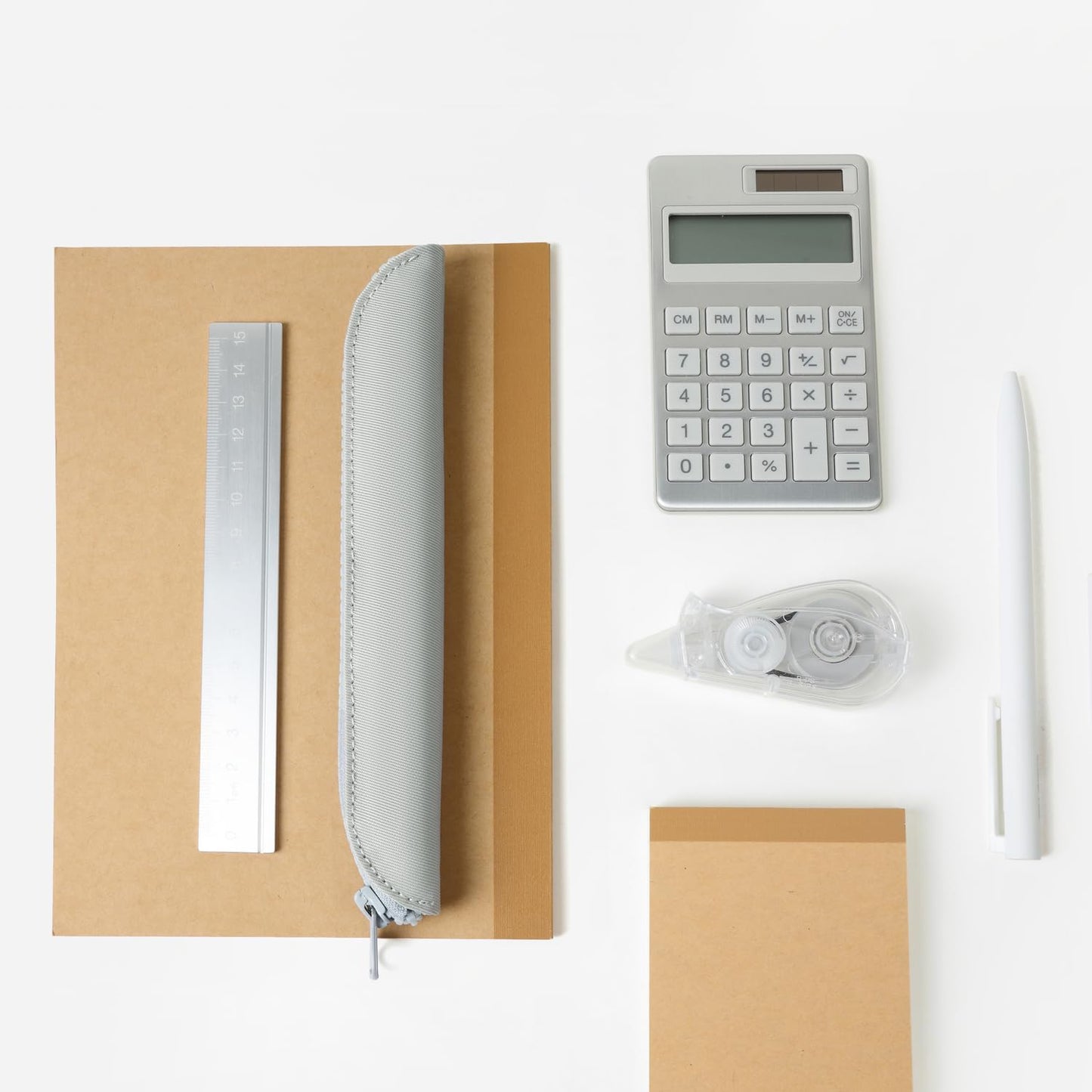 Pencil Case Durable Pencil Pouch for Pens School Featuring Oxford Lap Design (Khaki,Oxford)