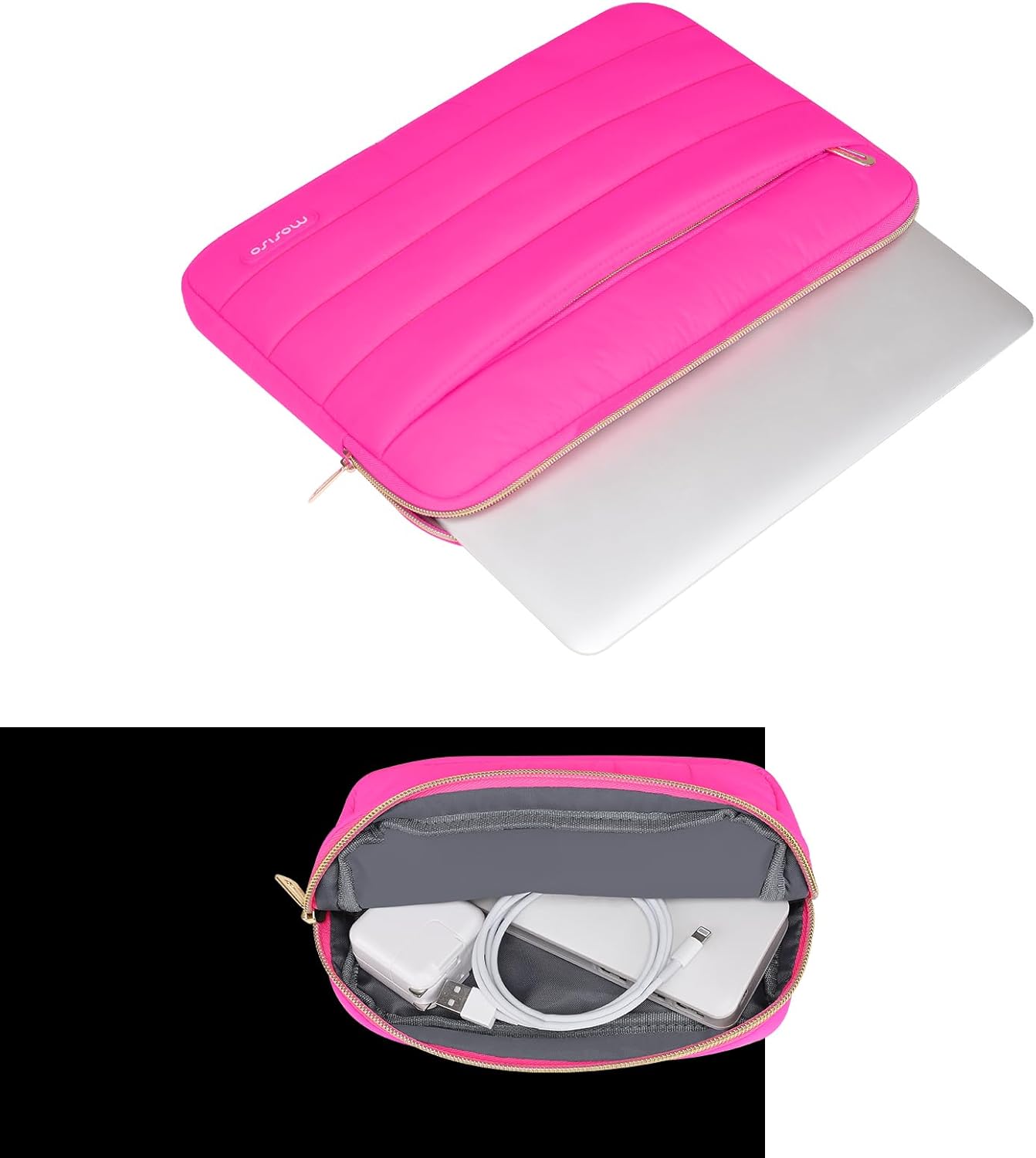 MOSISO Laptop Case 13.3 inch,13-13.3 inch Puffy Laptop Sleeve Compatible with MacBook Neo/Air 13.6 M5 M4 M3 M2 M1/Pro 13/14,HP Dell ASUS Lenovo,Polyester Horizontal Bag with Small Case, Sand