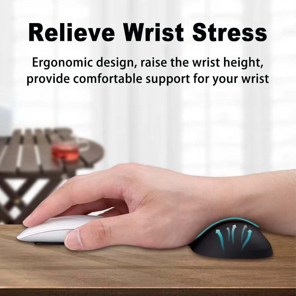 MXCOIRTP Wrist Rest for Mouse, Ergonomic Memory Foam Wrist Cushion Support Pad, Mouse Wrist Pad with Non-Slip Base for Typing Pain Relief, Office, Home, Gaming, Computer, Black