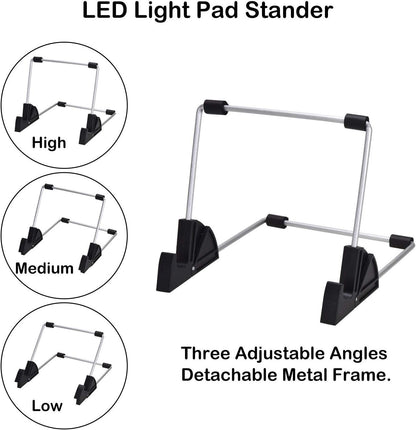 A4 LED Light Pad for Diamond Paint Kits, Super Bright USB Powered Light Board Kit with Detachable Stand, and Black Pad Clip (Pad and Bag)