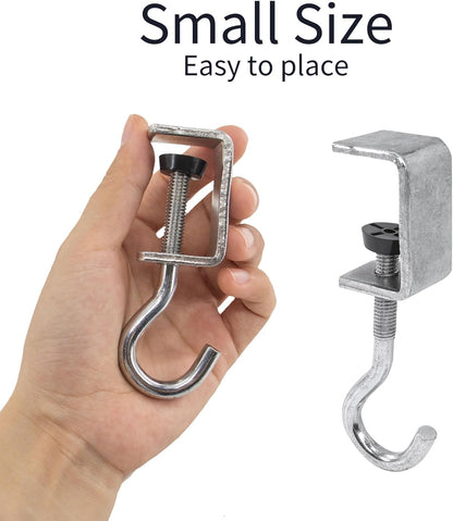 2 Pcs Desk Mount Bag Holder Hook Clamp-On Backpack Hanger Portable Desk Mount Headphones Holder Reduce Desk Clutter for Table Desk, Under Counter