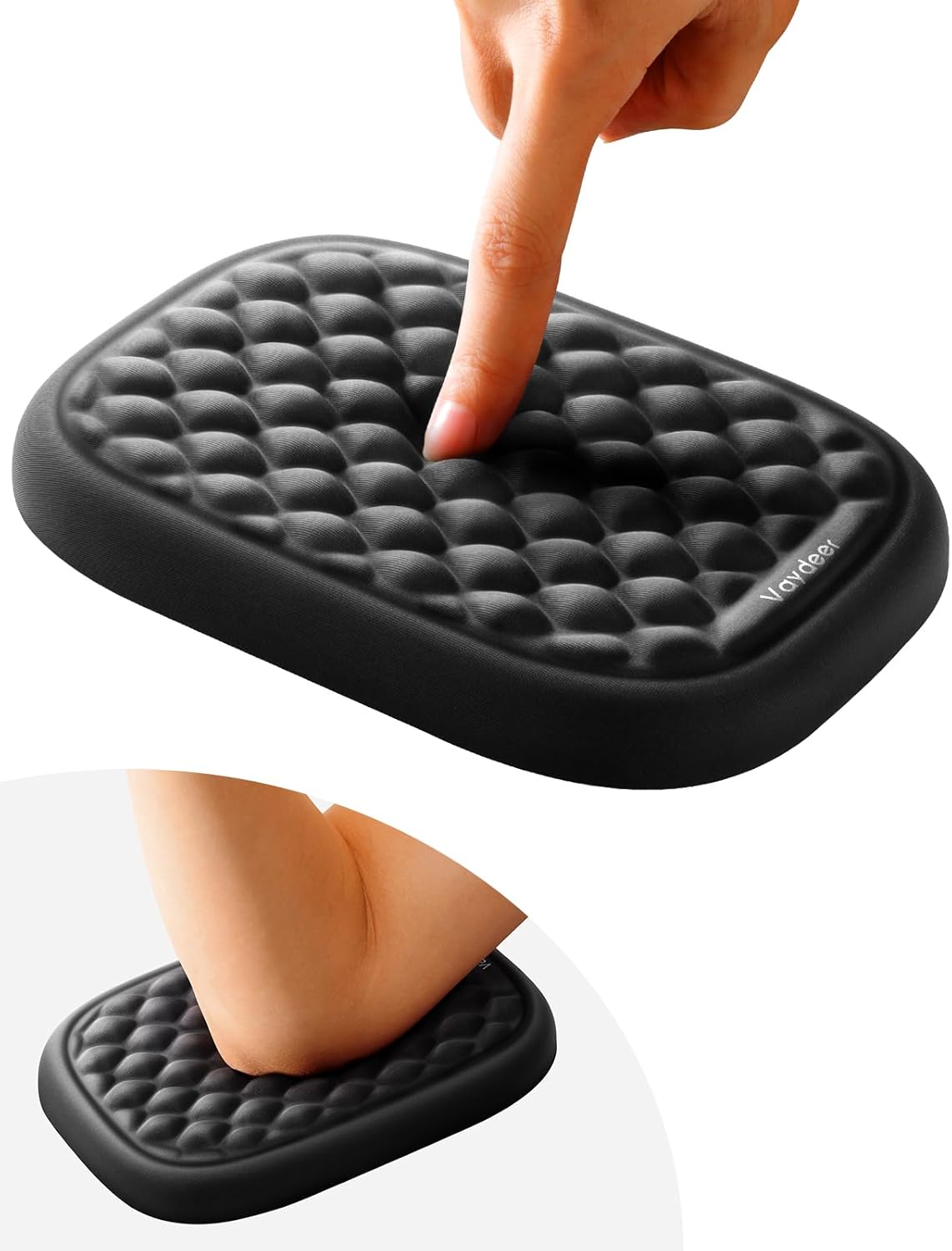 Vaydeer 2Pcs Elbow Rest Pad, L-Shaped Arm Rest Elbow Pad, Desk Edge Cushion, Ergonomic Memory Foam Wrist Rest Support Keyboard Mouse Padding for Palm Hand Office Computer Home Gaming Accessories-Black