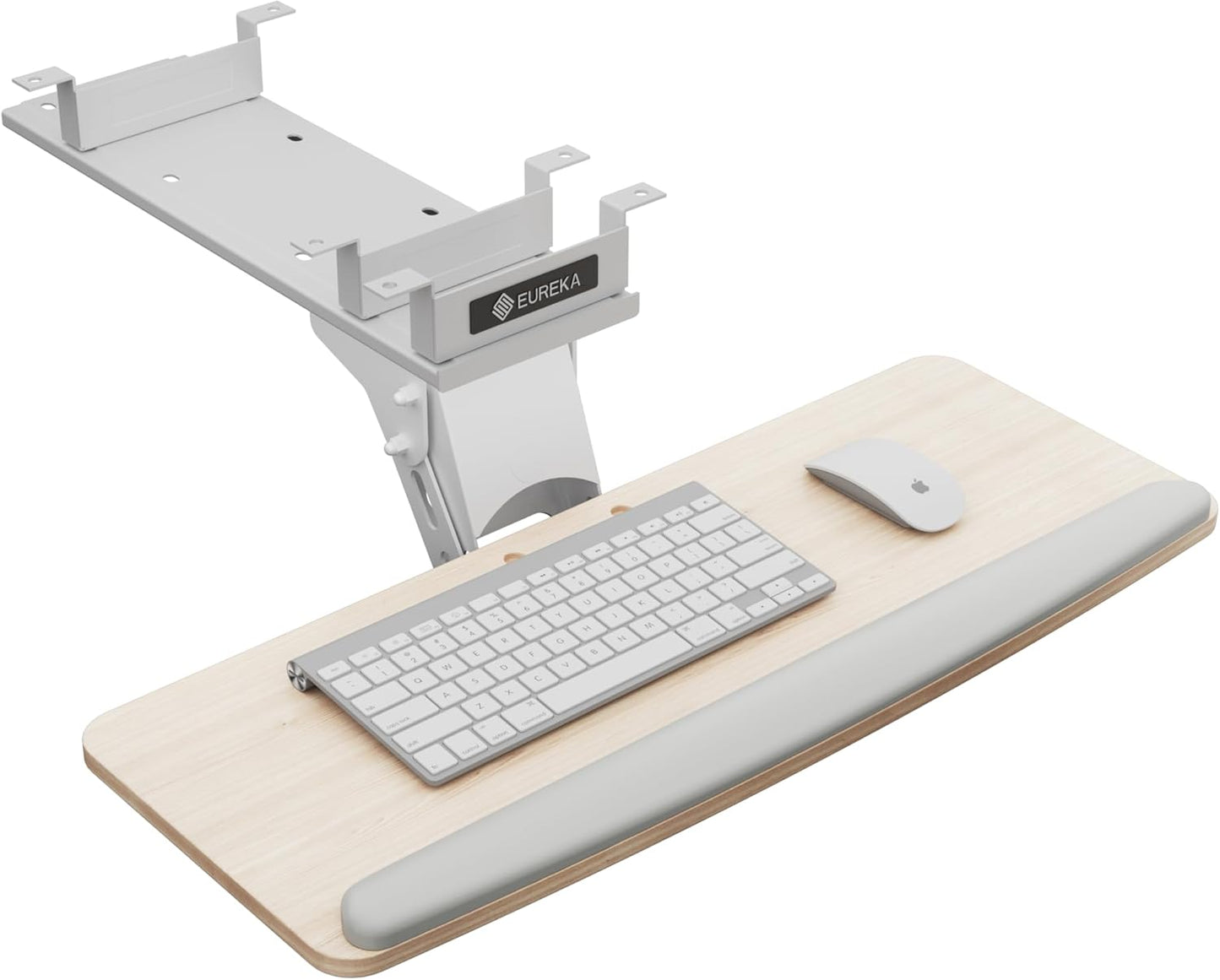 EUREKA ERGONOMIC Height Adjustable Mouse & Keyboard Tray Under Desk, 28x10'' Large Slide Out Swivel Tilt Computer Keyboard Drawer with Pad for Gaming Home Office, Dual Mount