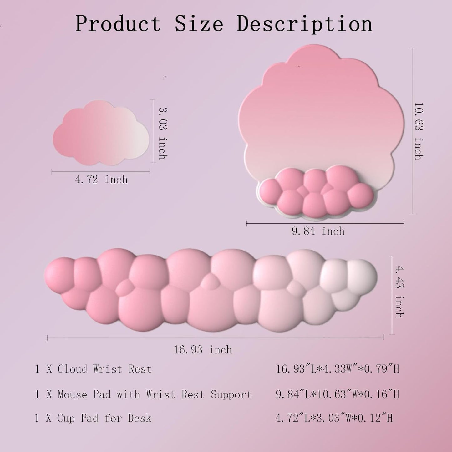 Cloud Keyboard Wrist Rest Dark Green Mouse Pad with Wrist Rest Ergonomic Wrist Pad Memory Foam Non-Slip Wrist Support for Computer Laptop Gaming Home Office Relief Typing Pain Green