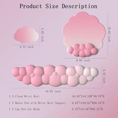 Cloud Keyboard Wrist Rest Dark Green Mouse Pad with Wrist Rest Ergonomic Wrist Pad Memory Foam Non-Slip Wrist Support for Computer Laptop Gaming Home Office Relief Typing Pain Green