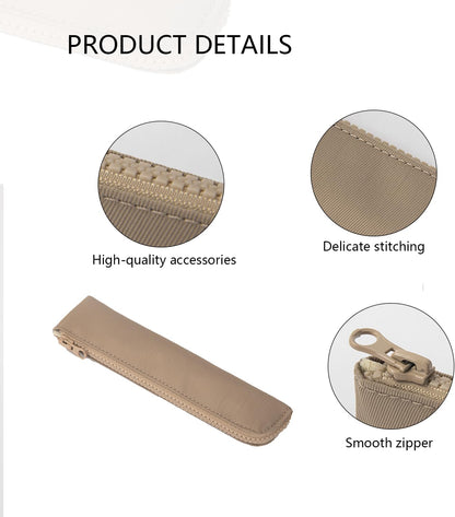 Canvas Pencil Case Small Pencil Pouch Slim Lightweight Pen Case Holder Cute Zipper Bag for School Office