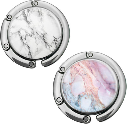 Bosketo Foldable Purse Hook Womens Bag Table Hanger Collection Desk Hooks for Purse (3pack Pretty Floral Hook)