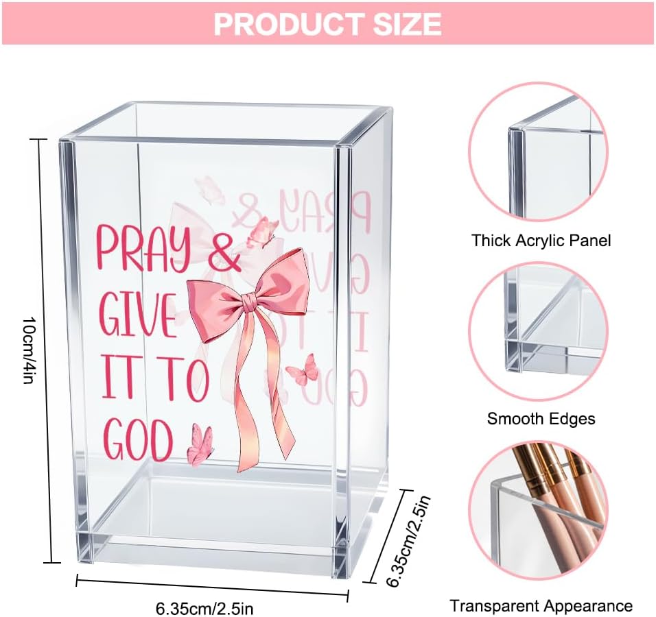 Never Let Anyone Dull Your Sparkle Acrylic Makeup Brush Organizer Holder, Girl Power Desk Acrylic Brushes Storage, Inspirational Quote Gifts for Women Friend Sister Make Up Artist Makeup Lover