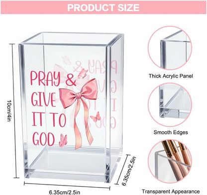 Never Let Anyone Dull Your Sparkle Acrylic Makeup Brush Organizer Holder, Girl Power Desk Acrylic Brushes Storage, Inspirational Quote Gifts for Women Friend Sister Make Up Artist Makeup Lover