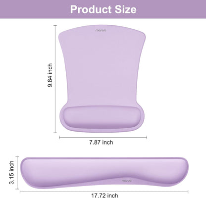 MOSISO Wrist Rest Support for Mouse Pad & Keyboard Set, Ergonomic Mousepad Non-Slip Base Home/Office Pain Relief & Easy Typing Cushion with Neoprene Cloth & Raised Memory Foam, Black