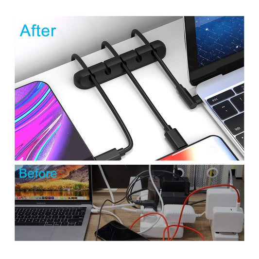 INCHOR White Cable Clips, Cord Organizer Cable Management, Cable Organizers USB Cable Holder Wire Organizer Cord Clips, 2 Packs Cable Straps for Desk Car Home and Office (5, 3 Slots)
