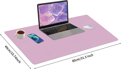 Bloss Leather Desk Pad and Keyboard Wrist Rest, Large Mouse Pad + Keyboard Pad+Mouse Wrist Support, Non-Slip Desk Mat Protector for Office, Home(31.5×15.7 Inches,Beige) - Colors B
