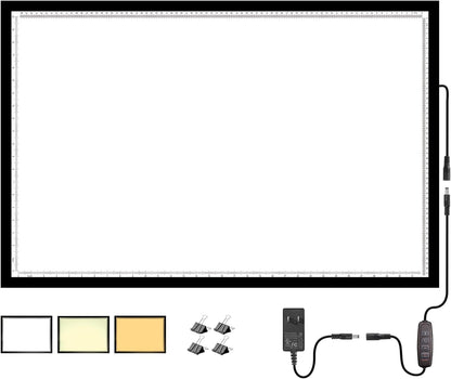WELZK Light Board A3, 16.6×12.6inchs Light Pad, Side Button Design, 9 Levels/Stepless Dimming, Light Box Widely for Diamond Painting, Tracing, Weeding Vinyl etc.
