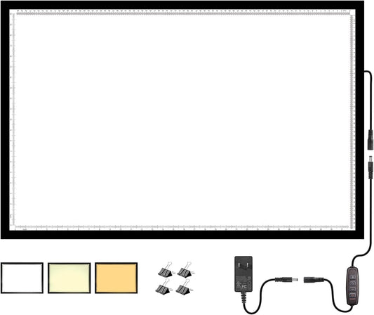 WELZK Light Board A3, 16.6×12.6inchs Light Pad, Side Button Design, 9 Levels/Stepless Dimming, Light Box Widely for Diamond Painting, Tracing, Weeding Vinyl etc.