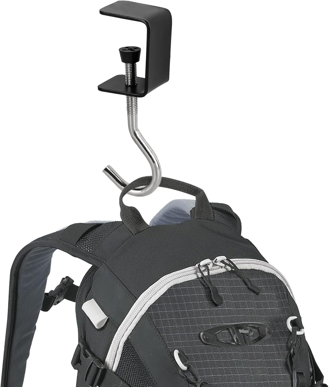 2 Pcs Desk Mount Bag Holder Hook Clamp-On Backpack Hanger Portable Desk Mount Headphones Holder Reduce Desk Clutter for Table Desk, Under Counter