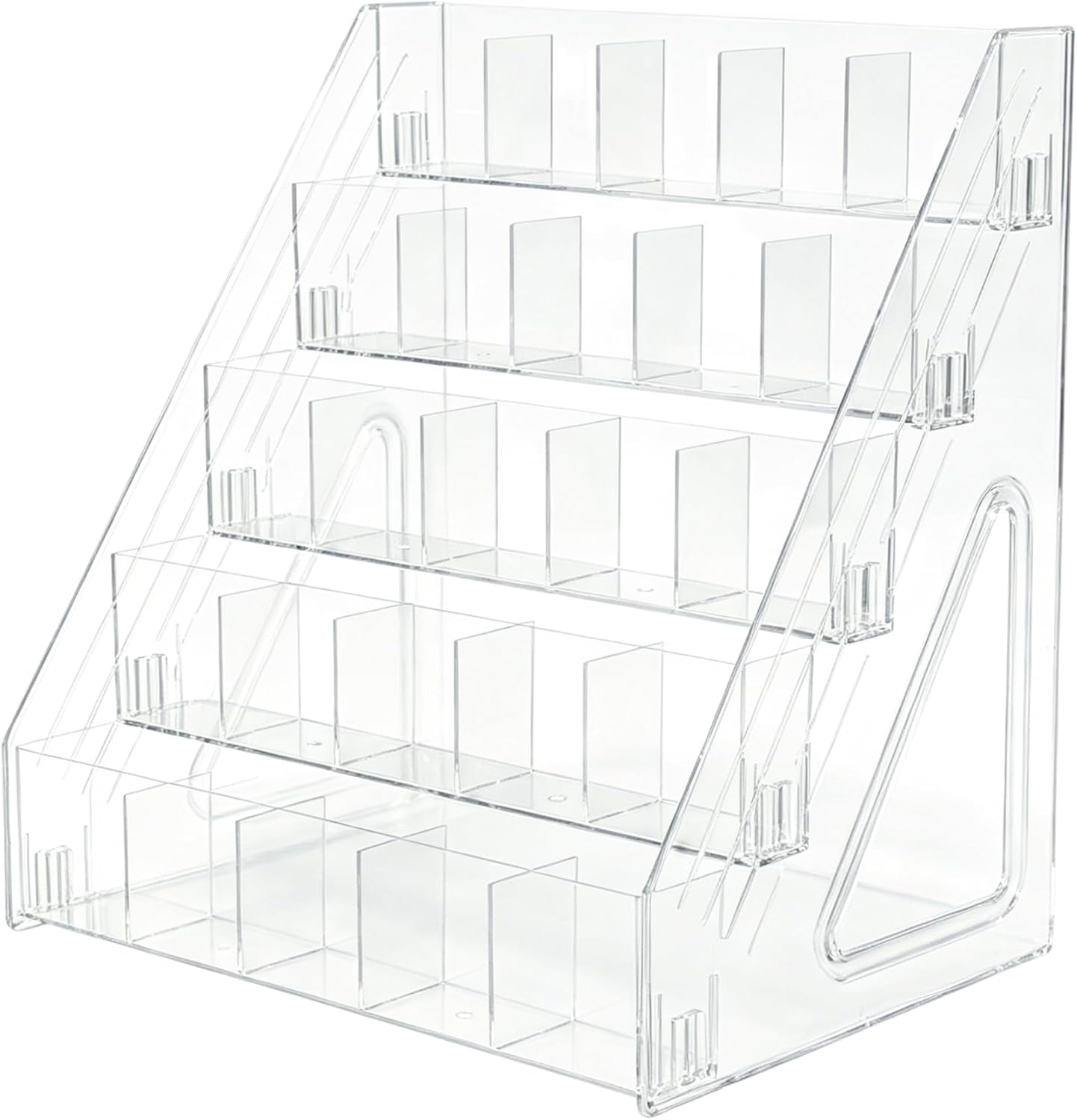 3-Tier Acrylic Desk Organizer, Multi-Slot Marker & Pen Storage Holder, Clear Vertical Desktop Stationery Rack for Small Art Supplies, Compact Office & Home Workspace Organizer