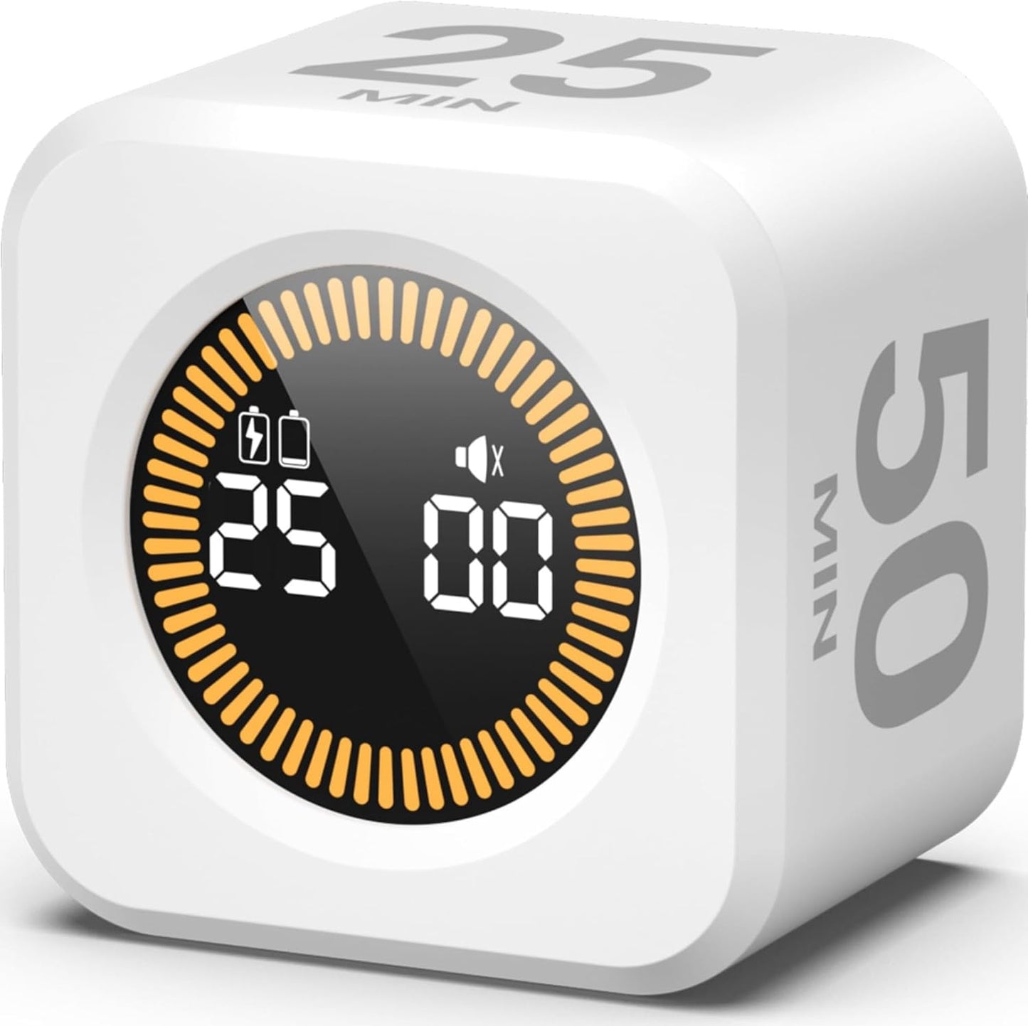 KADAMS Pomodoro Timer Visual - Productivity Pomodoro Cube, 5/10/25/50 Min Countdown & Countup, Silent – Ideal for Work Study Cook Workout Kitchen School Classroom Office ADHD Gift Kids (1, Black)