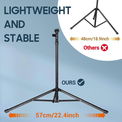 CAHAYA Portable Sheet Music Stand: Dual Use Desktop Book Holder Folding Lightweight Extra Stable Reinforced with Carrying Bag and Clip for Students Musicians Height Adjustable up to 54.3" CMS0204