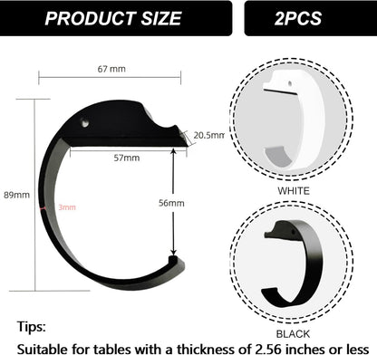 Bag Hook Heavy Sturdy Purse Hook for Table & Holds 50 lbs Purse Holder for Table Portable Purse Hanger for Table 2pcs Black and White