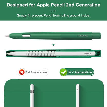 MoKo Holder Case Compatible with Apple Pencil 2nd Generation, Retractable Protective Apple Pencil Cover with Sturdy Clip, Hard PC Apple Pencil Case, Support Double-Tap, Dark Purple