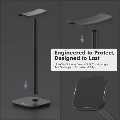 Headphone Stand, Desktop Headset Holder Heavy Base Desk Earphone Stand Aluminum Gaming Headset Hanger Rack Compatible with AirPods Max, AirPods Pro, Sony, Beats, Bose, Razer (White)