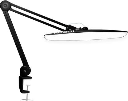 Neatfi XL 2200 Lumens 24W LED Desk Lamp – Shadow-Free Task Lighting | 4-Level Dimming | Home Office & Crafts Use | 20-Inch Wide Head (White, Non-CCT with Clamp)